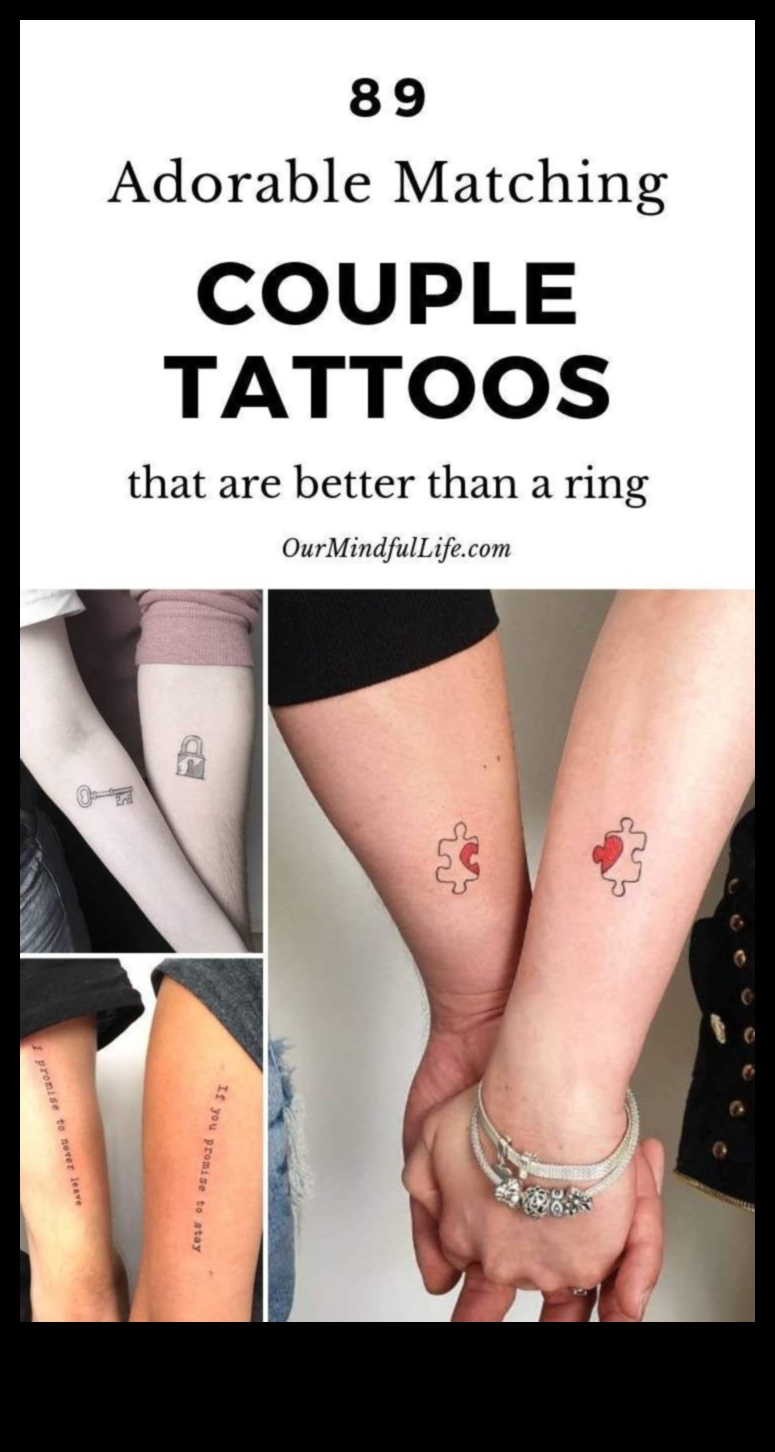 Saistīti uz mūžu Pāra tetovējumi simbolizē saikni, kas turpinās visu mūžu 4 Saistīts uz mūžu: pāra tetovējumi, kas veido mīlestības gobelēnu